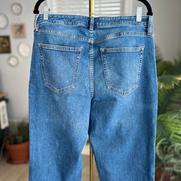 Land's End Mid Rise Boyfriend Jeans in Indigo Tide Blue Sz 14 - Picture 6 of 16